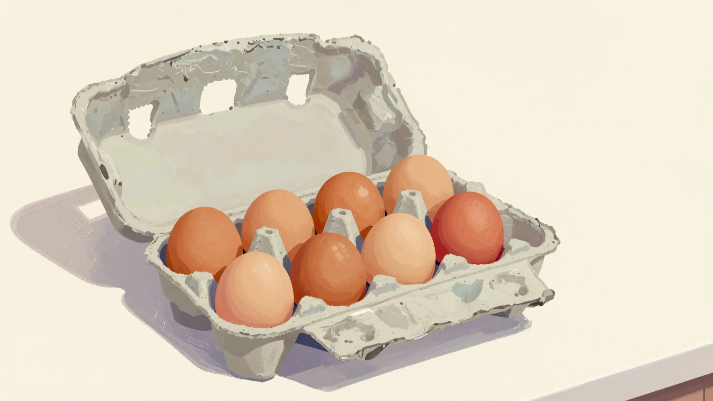 Every place in an egg carton contains an egg