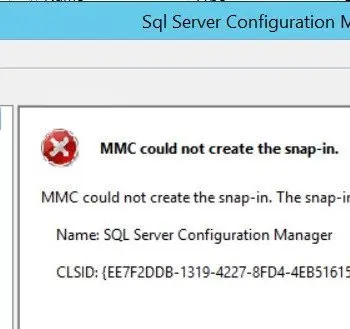 SQL SERVER - Configuration Manager - MMC could not create the snap-in. The snap-in might not have been installed correctly