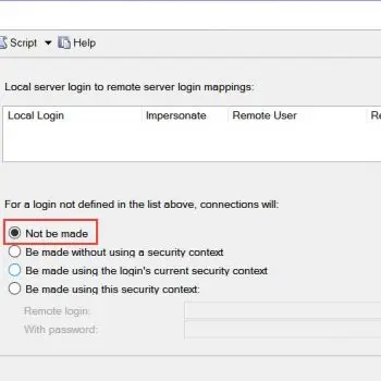 SQL SERVER - FIX - Linked Server Error 7416 - Access to the remote server is denied because no login-mapping exists