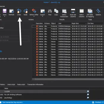 Recover Lost Data Using the Transaction Log Files