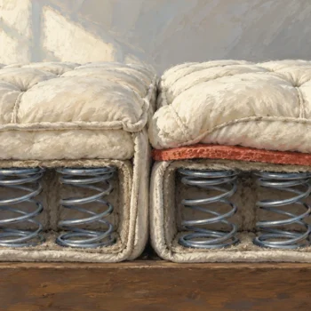 Added felt layer spreading tightly packed padding above an intact bed spring