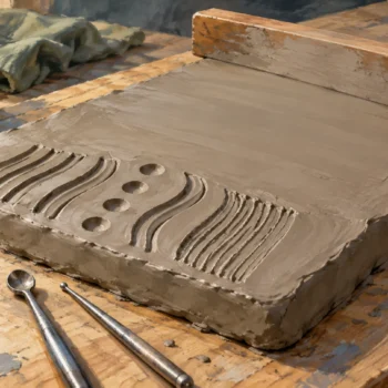Recent impressions remain in wet clay while older marks have been smoothed away