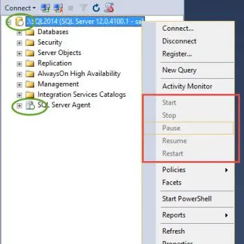 Start SQL Server Agent.