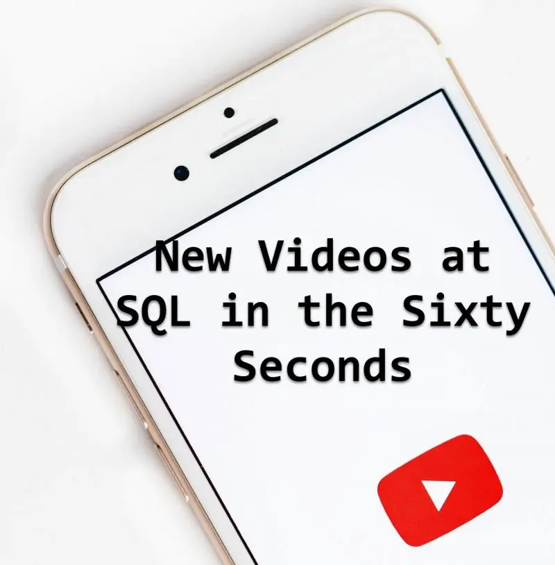 SQL in Sixty Seconds on YouTube.