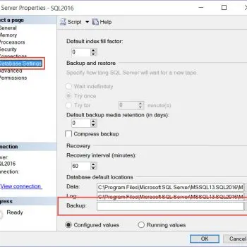 SQL SERVER - Error: Property BackupDirectory is Not Available for Settings