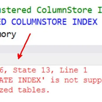 SQL SERVER - Fix Error Msg 10794, Level 16 - The operation 'CREATE INDEX' is not supported with memory optimized tables.