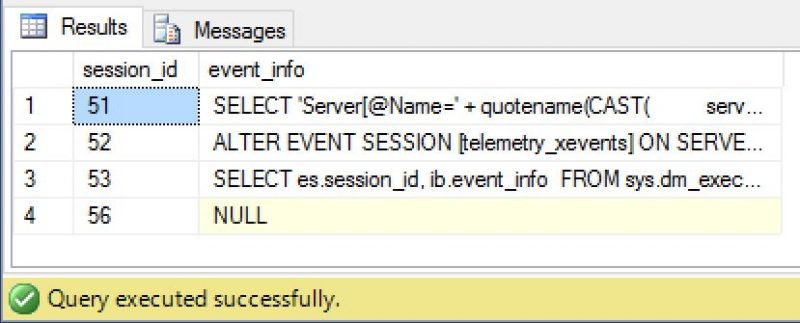 Original input buffer result shows four sessions with submitted input text