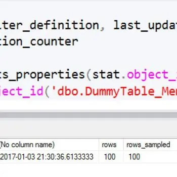 A screenshot of an SQL query window.