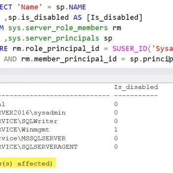 SQL SERVER - Query to Get the List of Logins Having System Admin (sysadmin) Permission