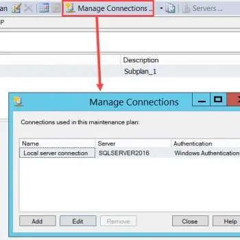 Manage Connections window.