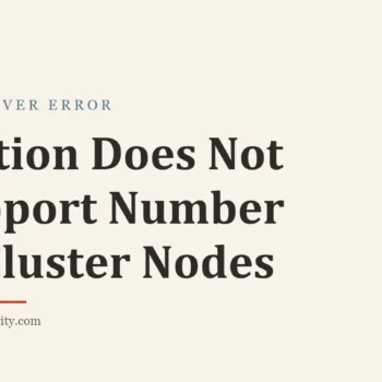 Title card: Edition Does Not Support Number of Cluster Nodes