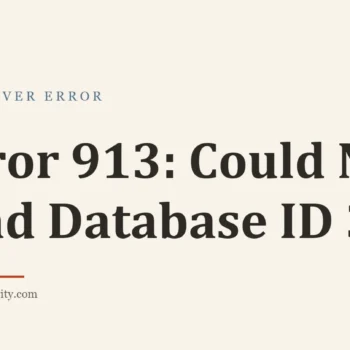 Title card: Error 913: Could Not Find Database ID 3