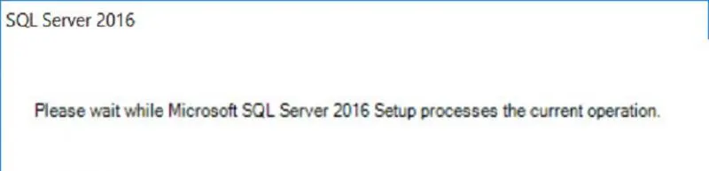 SQL Server 2016 setup process.