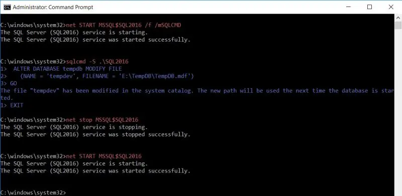 SQL server command prompt.