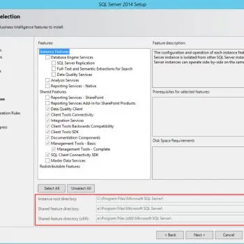 Feature Selection for SQL Server 2014.