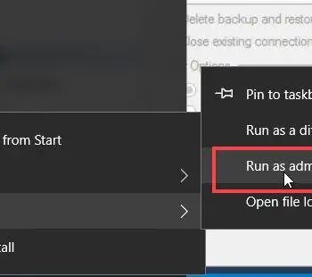 Run as administrator.