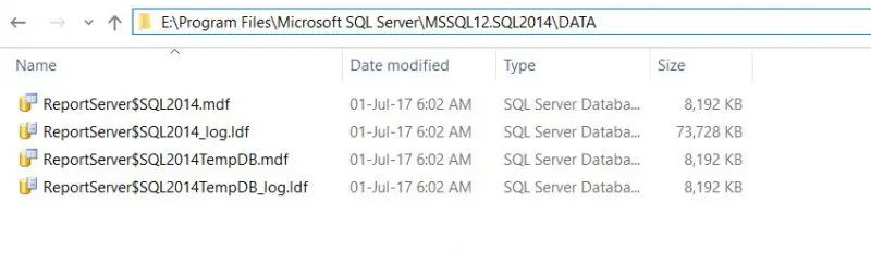 Mssql2014 data files.