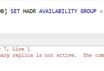 SQL error message dialog.