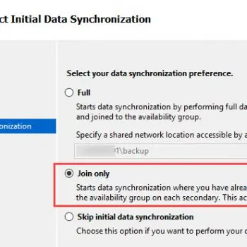 Select Initial Data Synchronization.