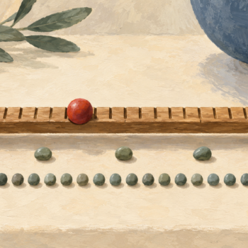 A red bead on a progress rail with coarse and fine reporting intervals