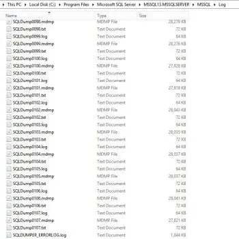 Disk Space Consumption of SQLDump Files.