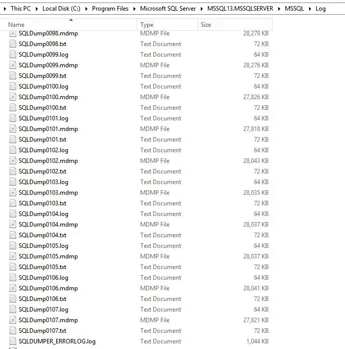 Disk Space Consumption of SQLDump Files.