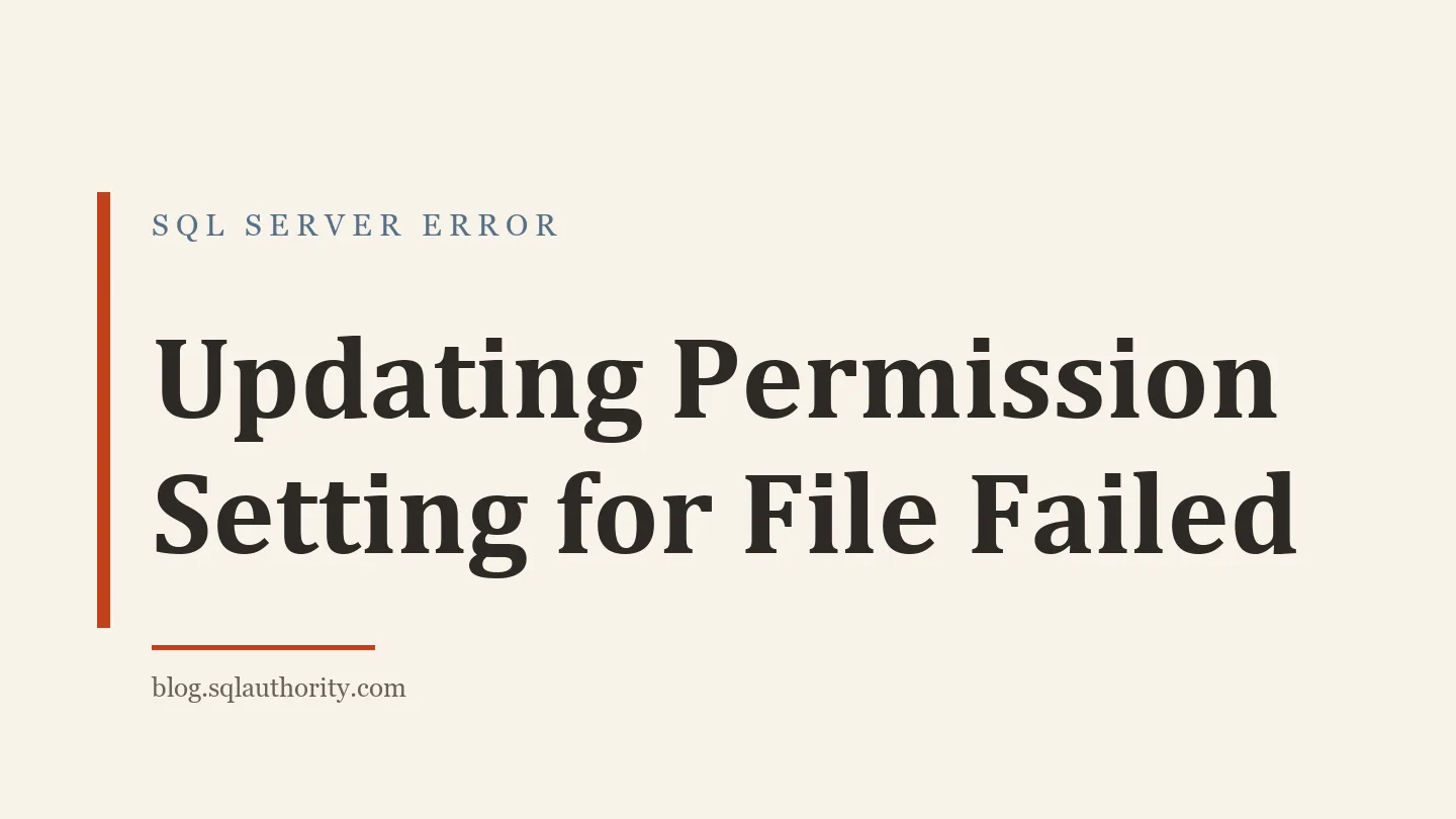 Title card: Updating Permission Setting for File Failed