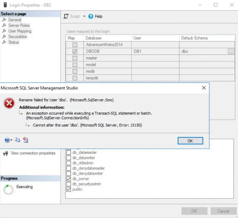 Error dialog box.