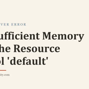 Title card: Insufficient Memory in the Resource Pool 'default'