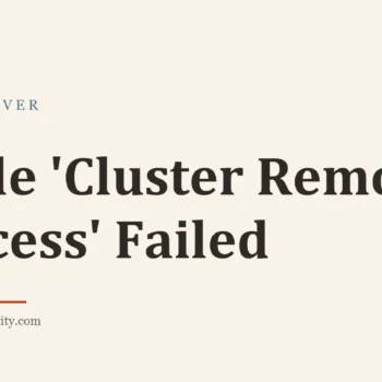 Title card: Rule 'Cluster Remote Access' Failed