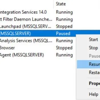 SQL SERVER - Error: 17142 - SQL Server Service has Been Paused. No New Connections Will be Allowed