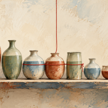A row of vessels with equal fill heights grouped across a selection boundary