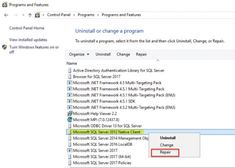 Microsoft native client 11. Active Directory authentication Library for SQL Server.