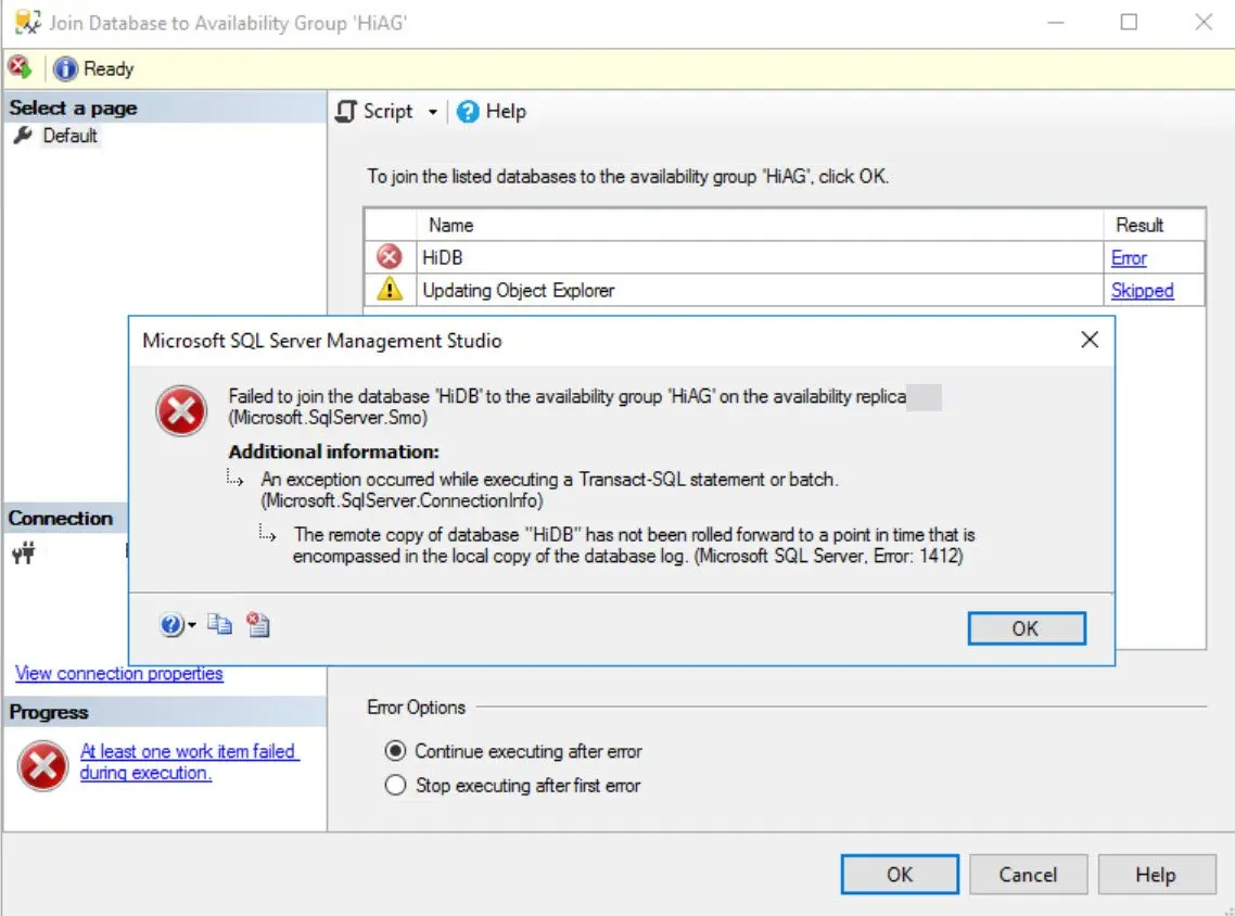 SQL SERVER - AlwaysOn Automatic Seeding - Database Stuck in Restoring State