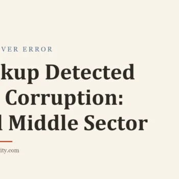 Title card: Backup Detected Log Corruption: Bad Middle Sector