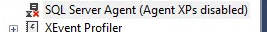 Historical SQL Server Agent node with Agent XPs disabled
