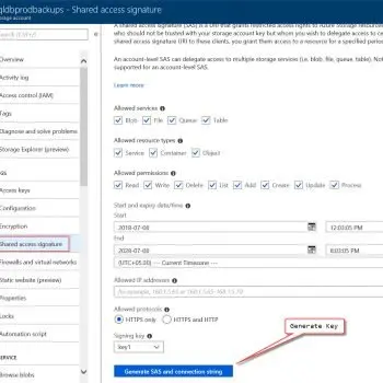 SQL SERVER - Backup to URL - Script to Generate Credential and Backup using Shared Access Signature (SAS)