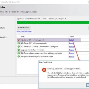 SQL Server upgrade error.