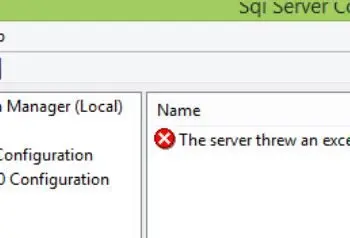 Server exception error.
