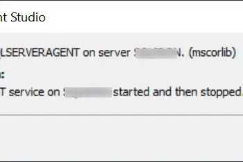 Unable to start service SQLSERVERAGENT.