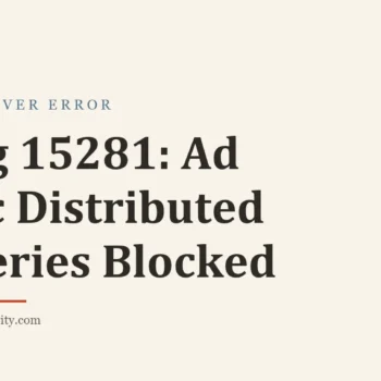 Title card: Msg 15281: Ad Hoc Distributed Queries Blocked