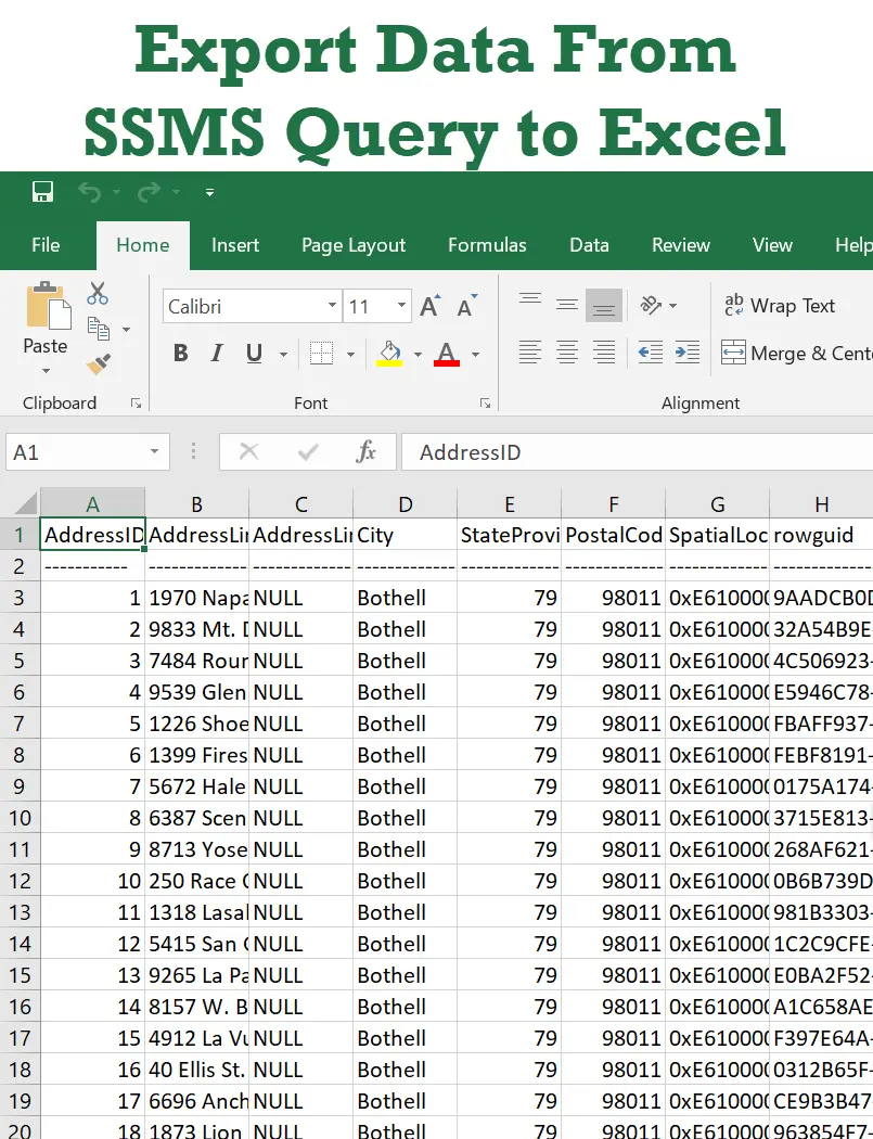 SQL SERVER - Export Data From SSMS Query to Excel