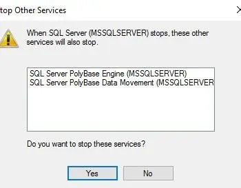 SQL SERVER - Error 1051: A Stop Control Has Been Sent to a Service that Other Running Services are Dependent On