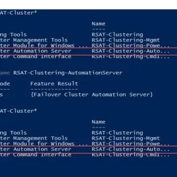 RSAT-ClusterTools installed in PowerShell.
