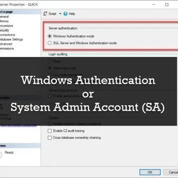 SQL Server authentication mode.