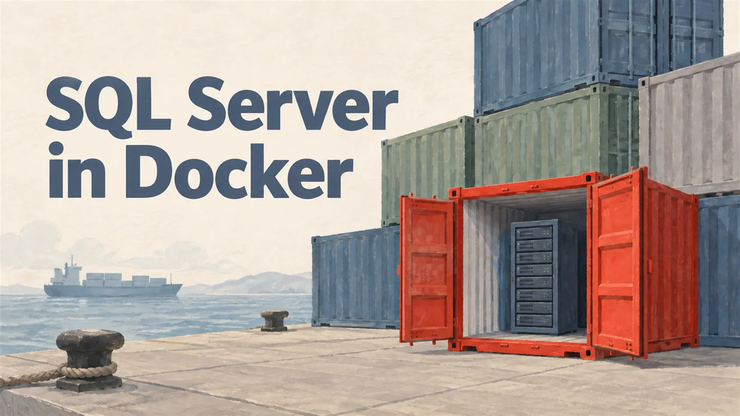 Illustrated cover: SQL Server in Docker