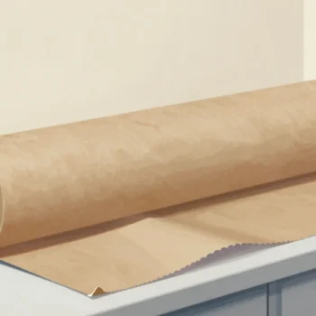 A paper roll releases a limited length while the rest remains on the spool