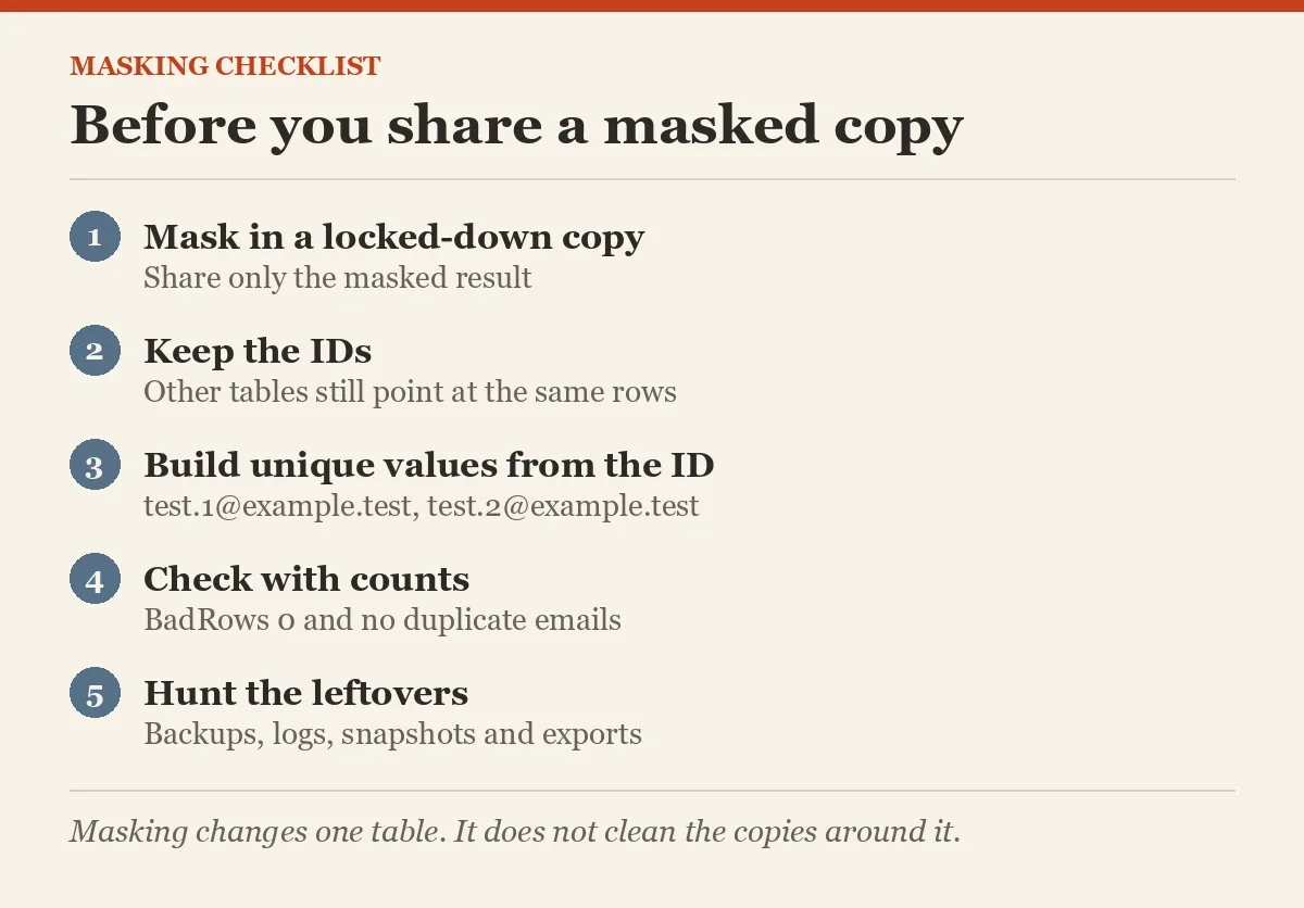 Before you share a masked copy