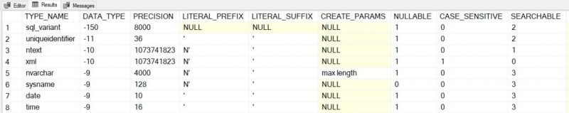 SQL SERVER - Stored Procedure sp_datatype_info to Get Supported Data Types datypesearchable-800x159 