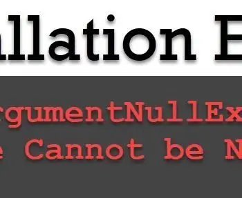 Installation Error Dialog.